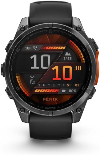 Смарт-часы Garmin Fenix 8 47 мм черно-оранжевый