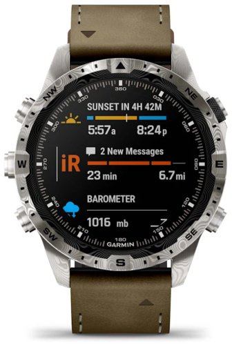 Смарт-часы Garmin MARQ Adventurer Gen 2 Damascus Steel 47 мм серебристый-коричневый