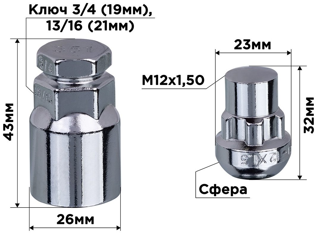 Skyway S10702003 гайка-секретка M12x1.5 6 шт купить,NaN