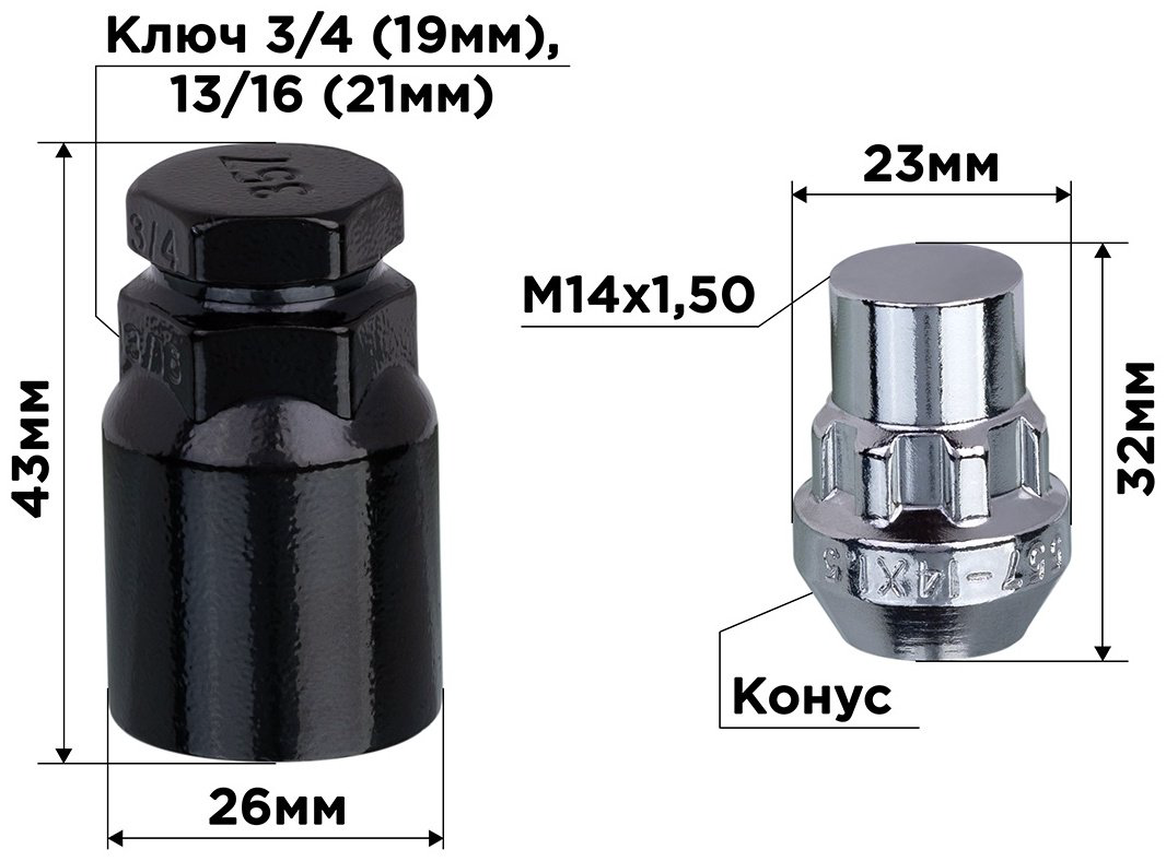 Skyway S10702006 гайка-секретка M14x1.5 5 шт купить,NaN