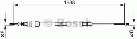 Bosch трос ручного тормоза 1987477696 купить,NaN