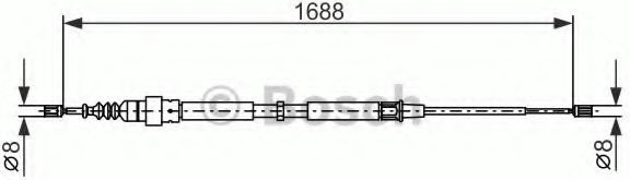 Bosch трос ручного тормоза 1987477696 купить,NaN