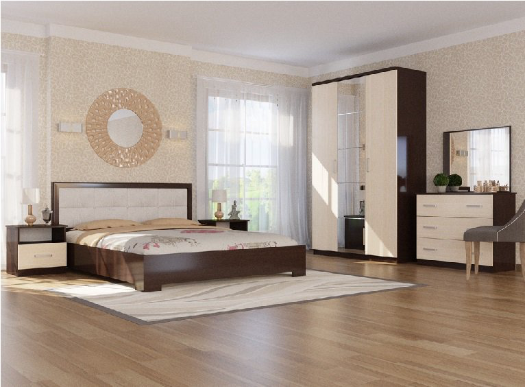 Спальный гарнитур Grand Miks Диана 3Д с матрасом беж/венге купить,295000