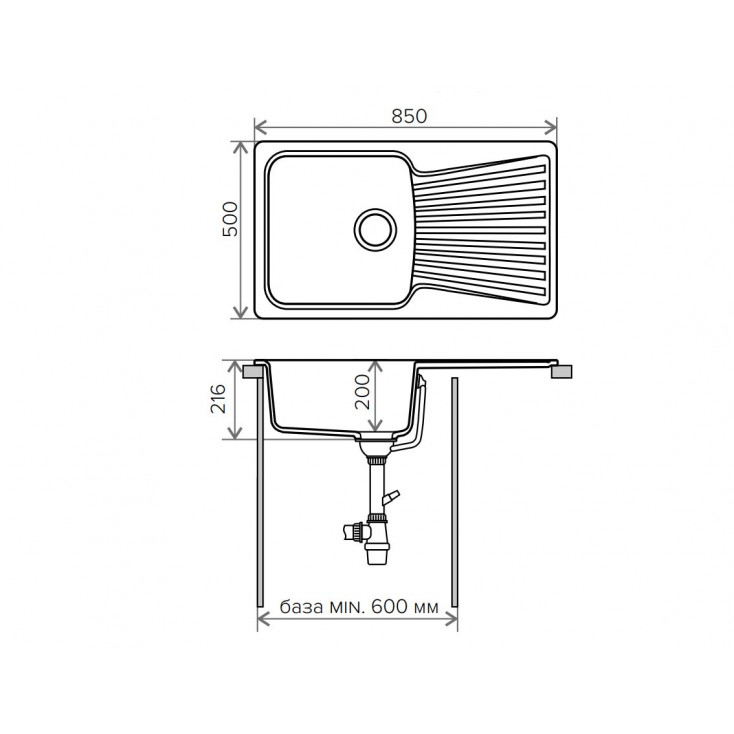 Кухонная мойка Polygran F-12 307 - ForteMarket Кухонная мойка Polygran F-12 307 купить,0