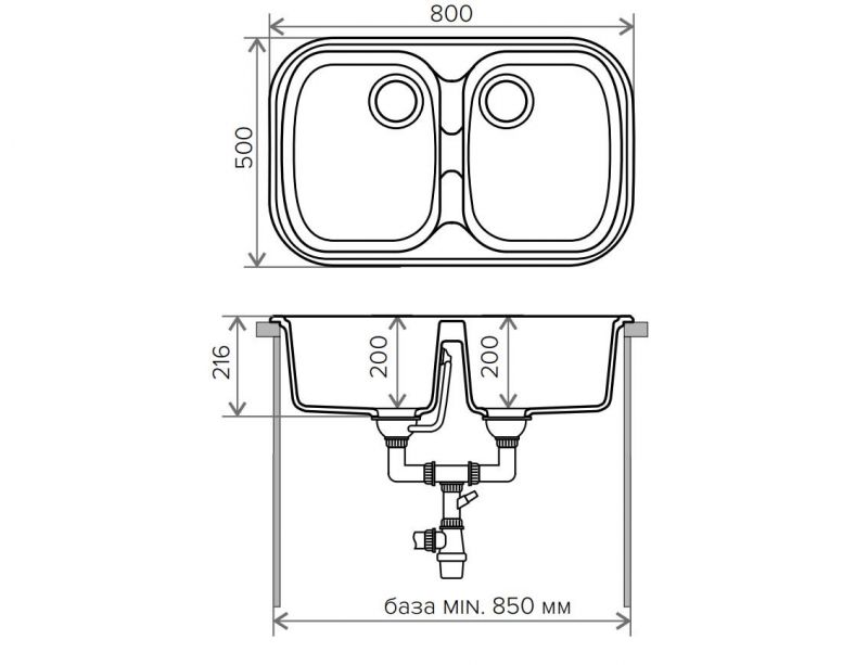 Кухонная мойка Polygran F-150 331 - ForteMarket Кухонная мойка Polygran F-150 331 купить,0
