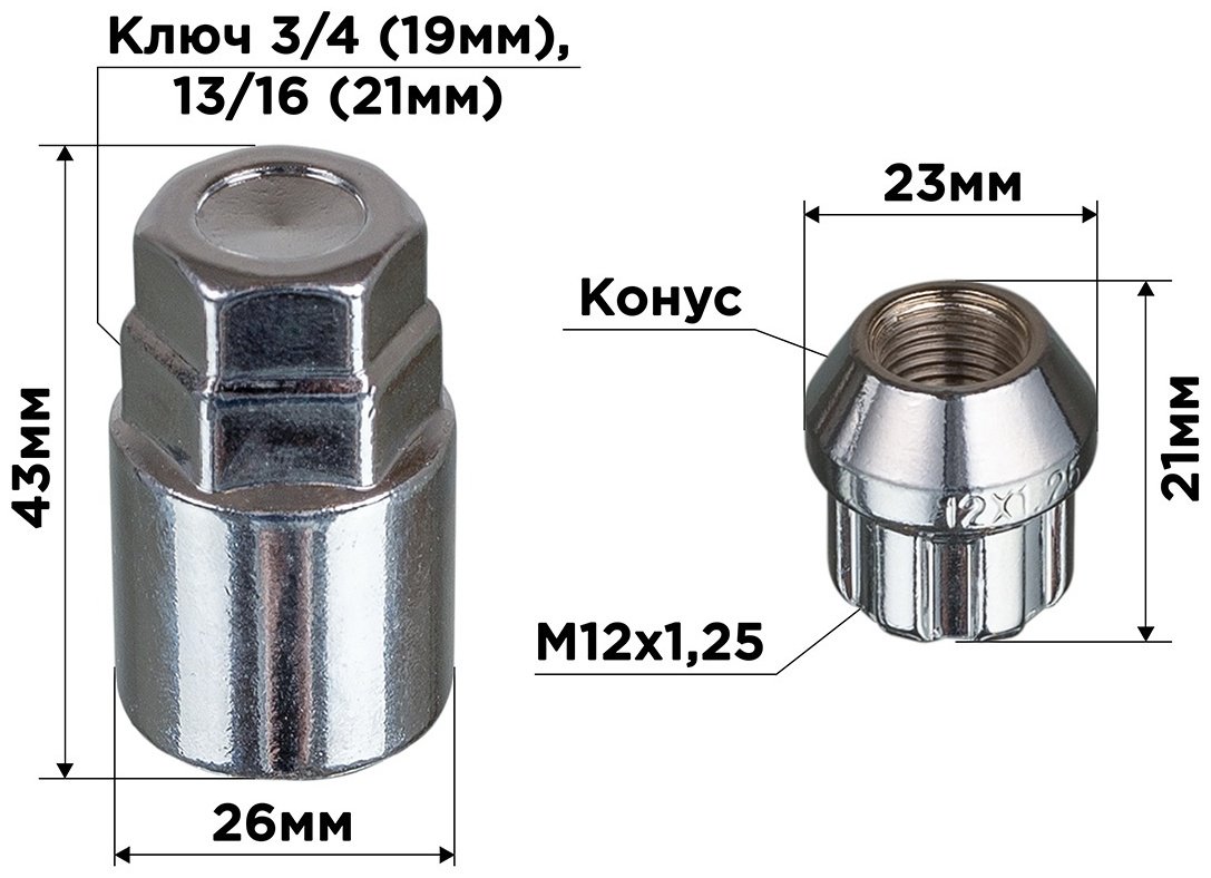 Skyway S10702001 гайка-секретка M12x1.25 5 шт купить,NaN