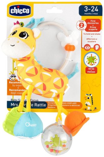 Chicco: Игрушка-погремушка мягкая "Жираф" 3м+