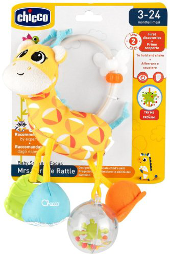 Chicco: Игрушка-погремушка мягкая "Жираф" 3м+