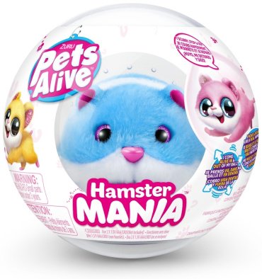 Интерактивная игрушка Pets Alive Хомяк 9543-4, голубой, шерсть