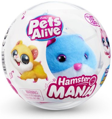 Интерактивная игрушка Pets Alive Хомяк 9543-4, голубой, шерсть
