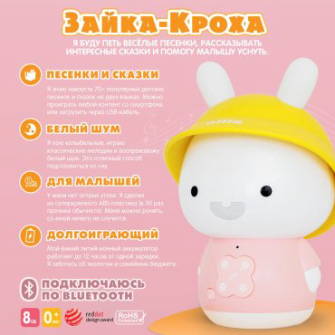 Интерактивная игрушка Alilo Зайка-Кроха G9, розовый пластик купить,NaN