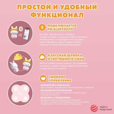 Интерактивная игрушка Alilo Зайка-Кроха G9, розовый пластик купить,0