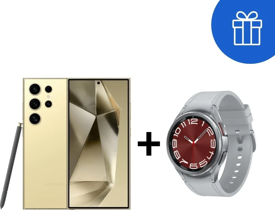 Смартфон Samsung Galaxy S24 Ultra 5G 12/512GB Titanium Yellow + Подарок Cмарт-часы Samsung Galaxy Watch6 Classic 43 мм Silver