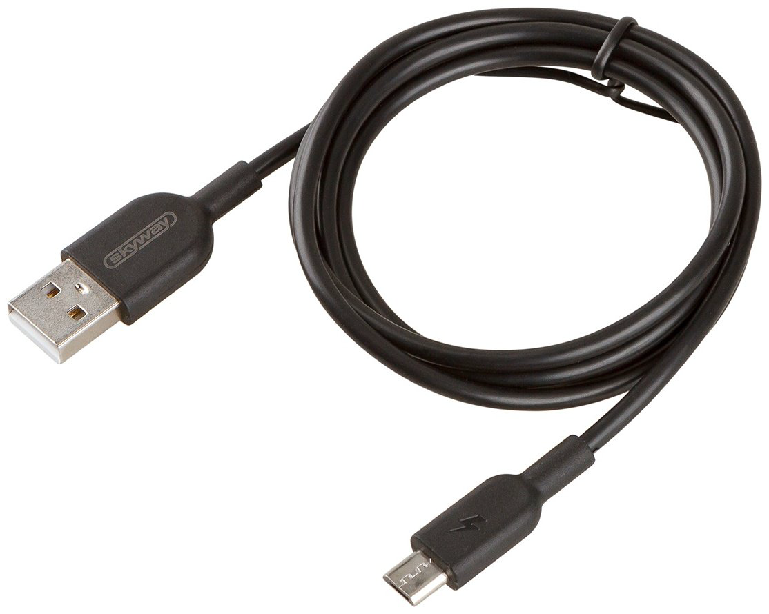 Кабель Skyway USB 2.0 (F), micro-USB 2.0 (M), 1 м, S09602008 черный купить,NaN