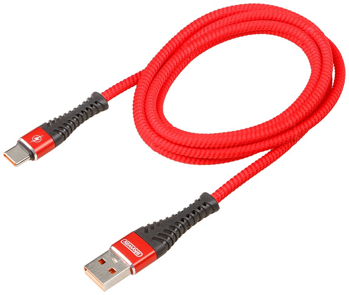 Кабель Skyway USB 2.0 (F), USB TypeC (M), 1.5 м, S09603011 красный купить,NaN