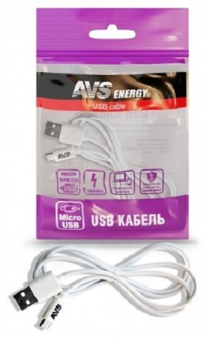 Кабель AVS USB 2.0 (M), micro-USB 2.0 (M), 1 м, MR-311 белый купить,NaN