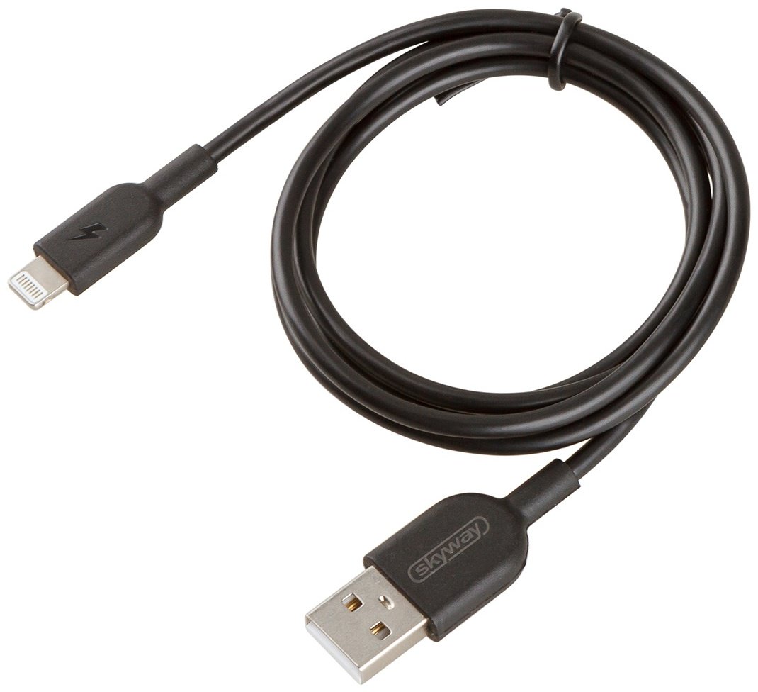 Кабель Skyway USB 2.0 (F), Lightning (M), 1 м, S09601006 черный купить,NaN