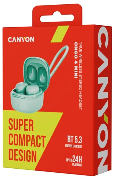 Наушники Canyon OnGo 4 mini TWS CNS-TWS4GR Green купить,6990
