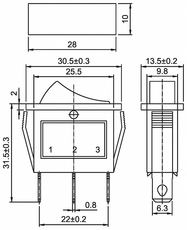 REXANT кнопка 36-2211, синий 10 шт