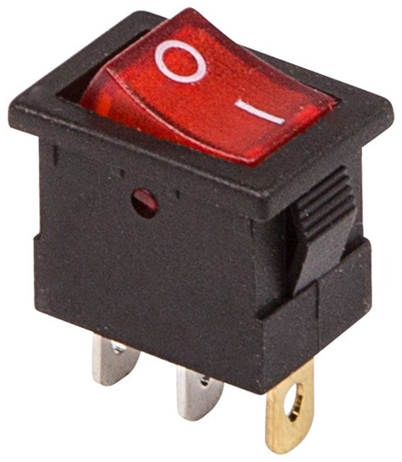 REXANT кнопка 36-2170, черный, красный 10 шт