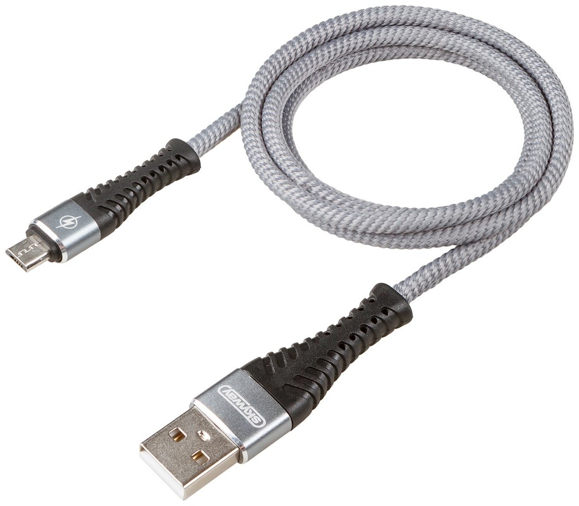 Кабель Skyway USB 2.0 (F), micro-USB 2.0 (M), 1 м, S09602009 серый купить,NaN