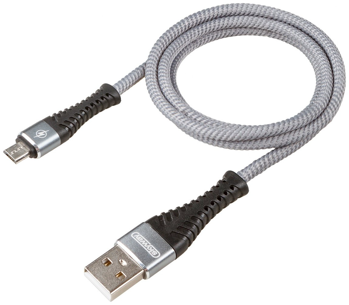 Кабель Skyway USB 2.0 (F), micro-USB 2.0 (M), 1 м, S09602009 серый купить,NaN