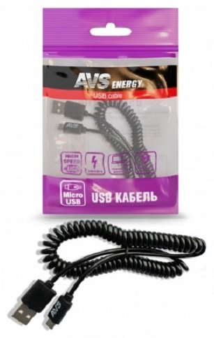 Кабель AVS USB 2.0 (M), micro-USB 2.0 (M), 2 м, MR-32 черный купить,NaN