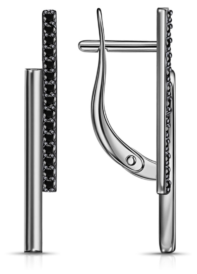 Серьги Veronika Jewelry С634-3201Ч серебро 2.14гр купить,NaN