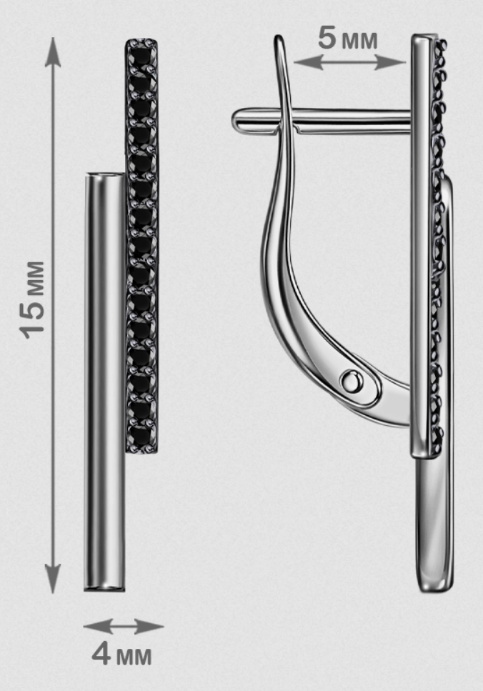 Серьги Veronika Jewelry С634-3201Ч серебро 2.14гр купить,NaN