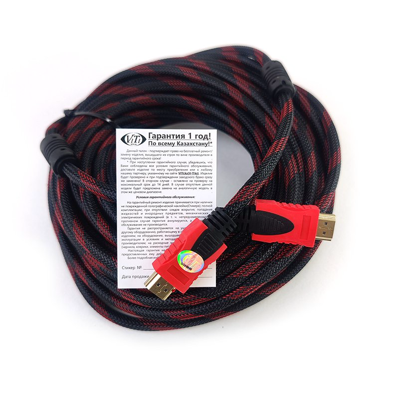 Кабель ViTi HDMI 20м черно-красный купить,13847