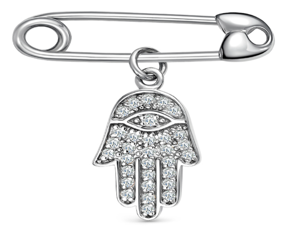 Булавка «Ладонь Хамса» Veronika Jewelry Бл630-2356ж серебро 1.17гр купить,NaN