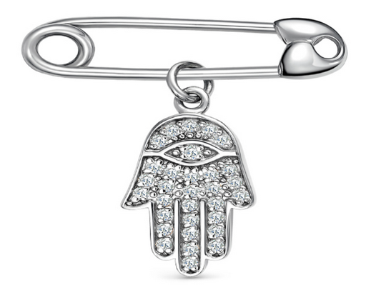 Булавка «Ладонь Хамса» Veronika Jewelry Бл630-2356л серебро 1.20гр