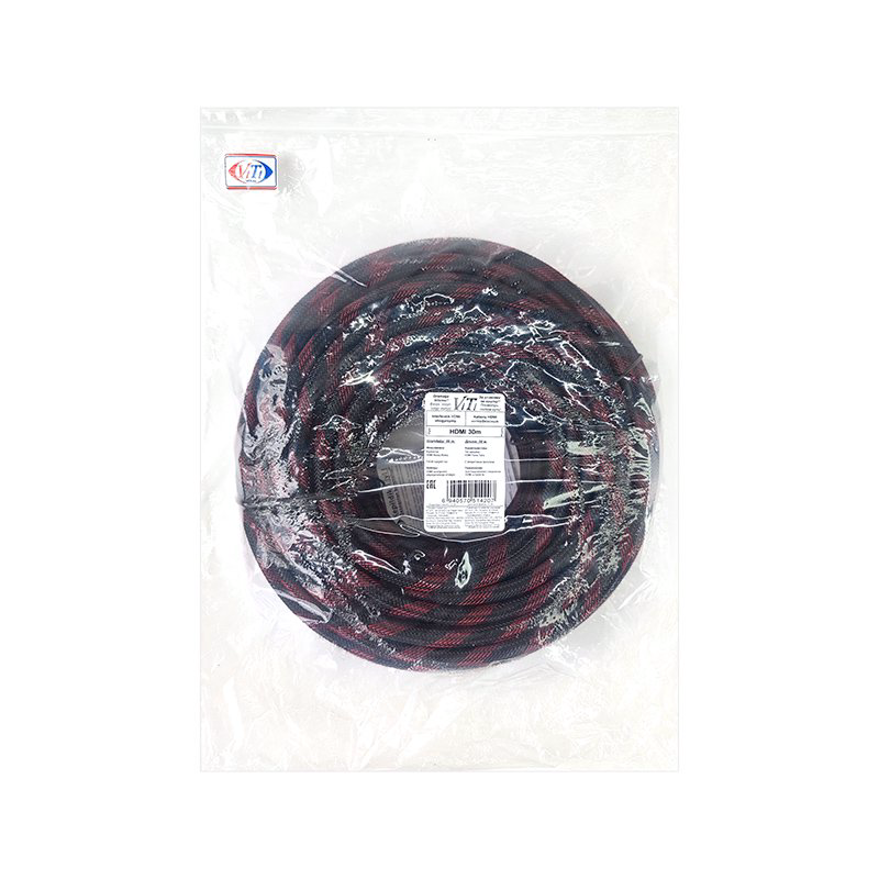 Кабель ViTi HDMI 30м черно-красный купить,17908