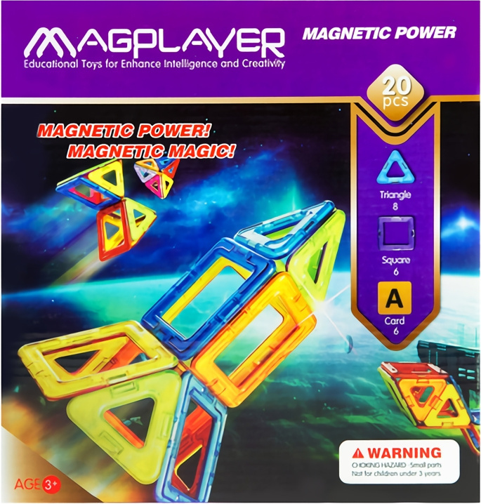 Конструктор Magplayer магнитный набор 20 деталей