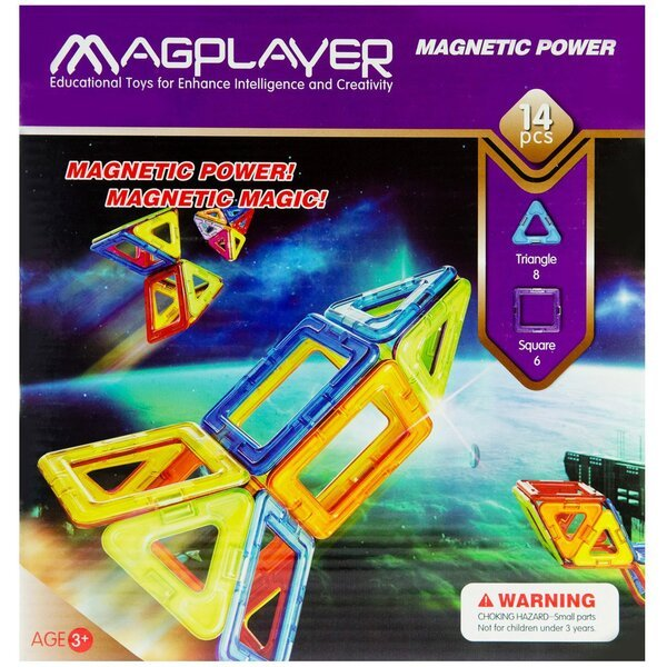 Конструктор Magplayer магнитный набор 14 деталей