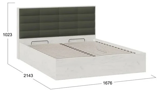 Кровать ТриЯ Агата с ПМ 160х200 см бело-серая купить,NaN