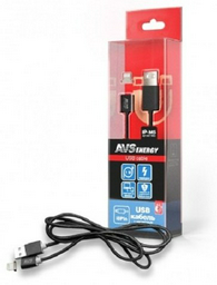Кабель AVS Apple Lightning (M), USB 2.0 (M), 1 м, IP-M5 черный