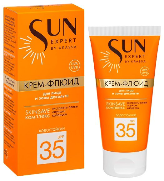 KRASSA Sun Expert для лица и зоны декольте крем для тела 50 мл купить,NaN