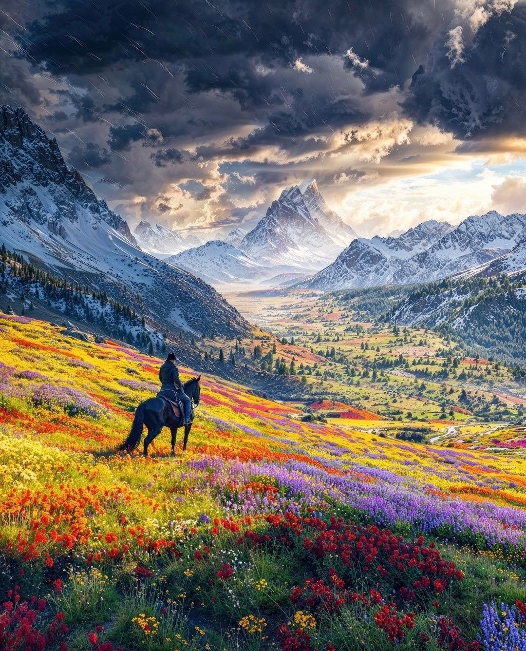 BLESS HOUSE Картина по номерам Под небом гор 50*40