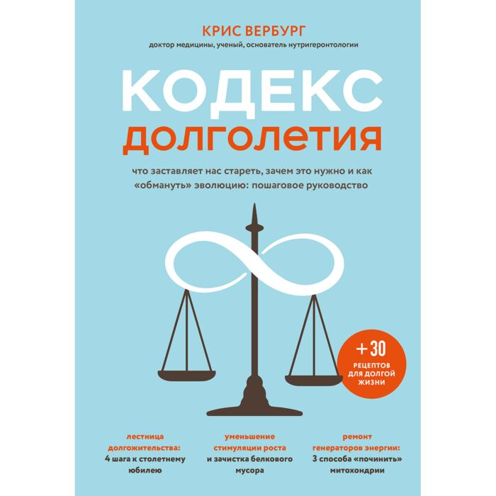 Здоровье Вербург К. Кодекс долголетия Что заставляет нас стареть, зачем это нужно и как "обмануть" эволюцию  пошаговое руководство купить,NaN