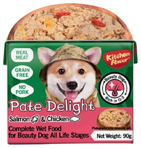 Корм Kitchen Flavor Pate Delight паштет лосось, курица для всех пород 90 г 1 шт