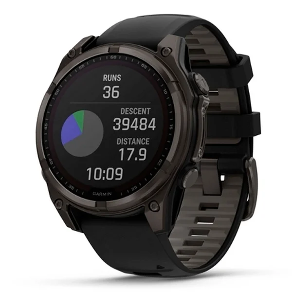 Смарт часы Garmin Fenix 8 010-02906-11 47mm Sapphire Carbon Gray DLC Titanium with Black