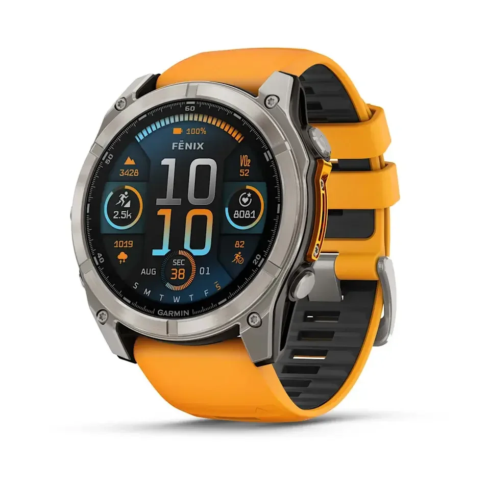 Смарт-часы Garmin Fenix 8X 010-02905-11 51mm Sapphire Titanium with Spark Orange Graphite Silicone Band
