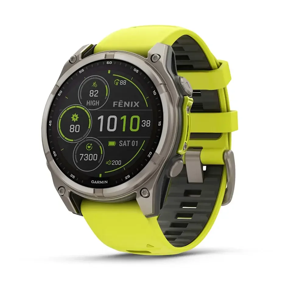 Смарт часы Garmin Fenix 8 010-02906-21 47mm Sapphire Titanium with Amp Yellow Silicone Band