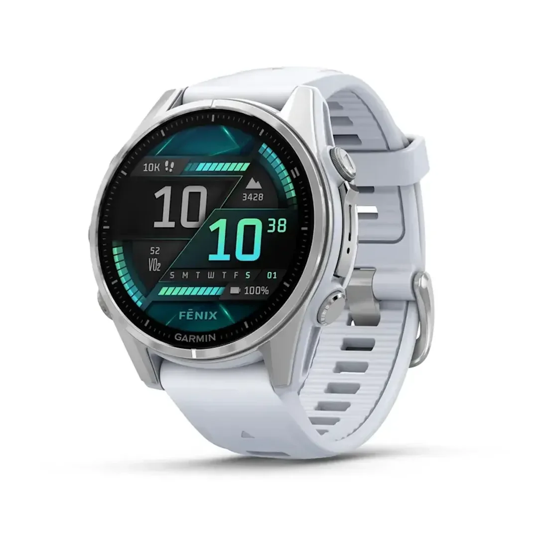Смарт-часы Garmin Fenix 8S 010-02903-00 43mm Silver with Whitestone Silicone Band
