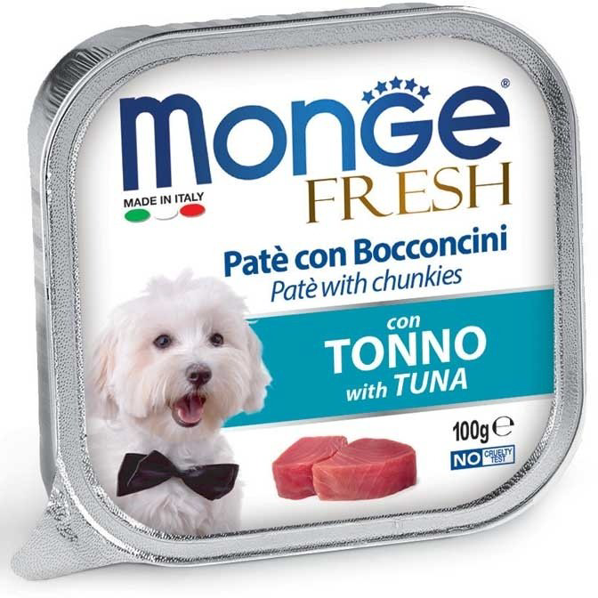 Корм Monge Fresh для взрослых собак с тунцом все породы 100 г 1 шт купить,860