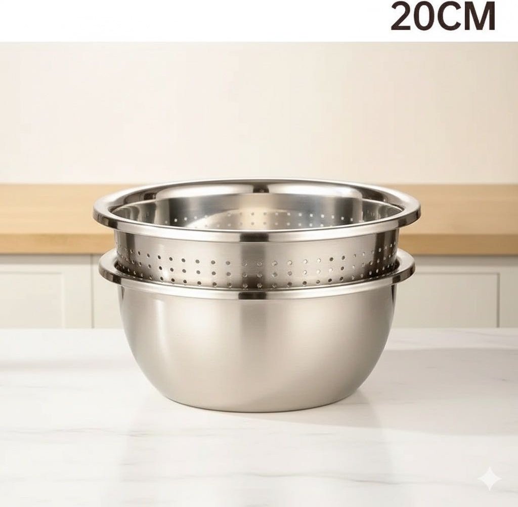 Миска-дуршлаг 17386191_971936208 20 см нержавеющая сталь, 0.5 л 2 шт