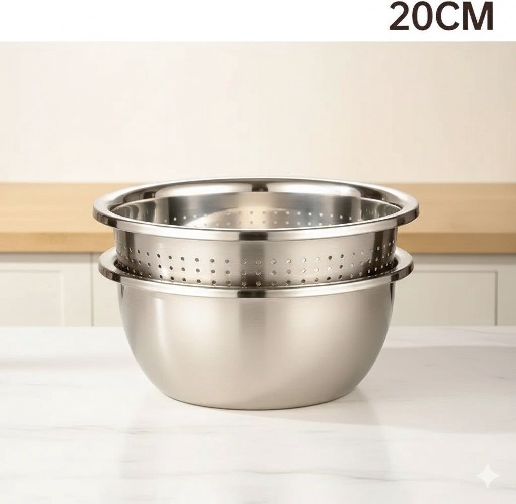 Миска-дуршлаг 17386191_971936208 20 см нержавеющая сталь, 0.5 л 2 шт купить,NaN