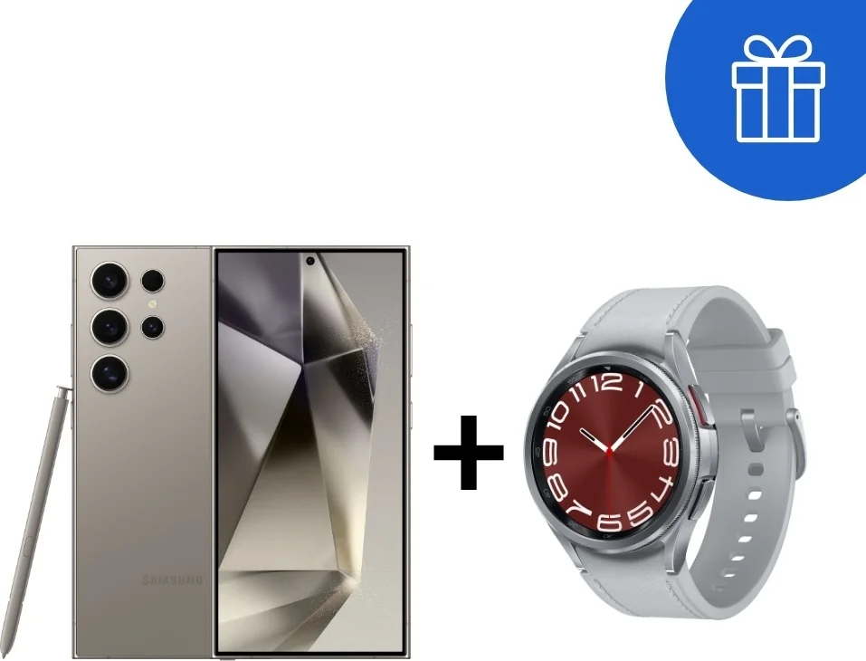 Смартфон Samsung Galaxy S24 Ultra 5G 12/512GB Titanium Grey + Подарок Cмарт-часы Samsung Galaxy Watch6 Classic 43 мм Silver купить,NaN
