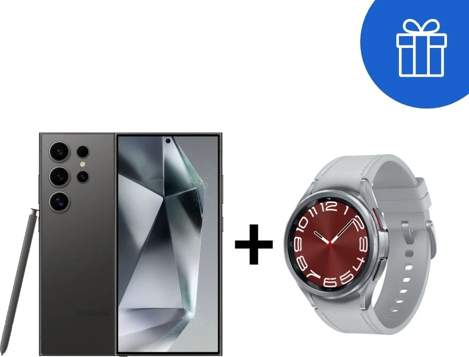 Смартфон Samsung Galaxy S24 Ultra 5G 12/512GB Titanium Black + Подарок Cмарт-часы Samsung Galaxy Watch6 Classic 43 мм Silver